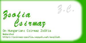 zsofia csirmaz business card
